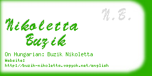 nikoletta buzik business card